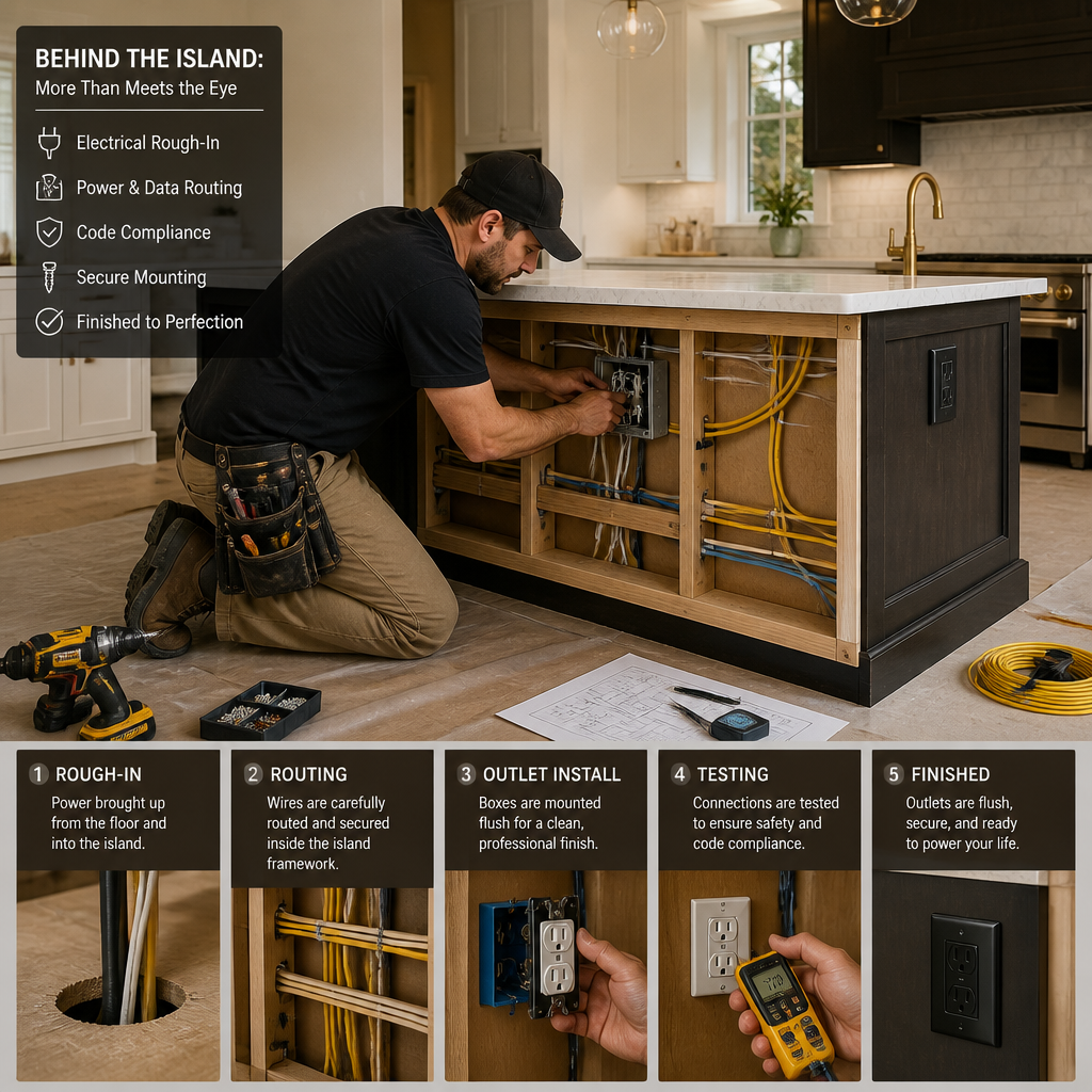 Contractor performing kitchen installation work.